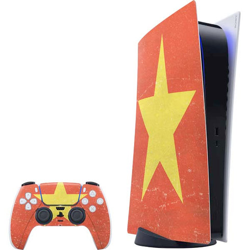Vietnam Flag Distressed PlayStation PS5 Skins